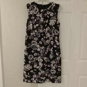 Ann Taylor Sz 12 Sheath Dress Navy Blush Floral